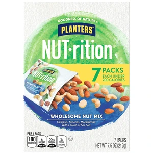 PLANTERS NUT-RITION Wholesome Mixed Nuts, Plant Based Protein, 1.07 Oz, Pack of 7 PLANTERS NUT-RITION Wholesome Mixed Nuts, Plant Based Protein, 1.07 Oz, Pack of 7