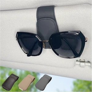 Magnetic Leather Sunglass Holder for Car, Eyeglasses Clip for Visor(Black) Magnetic Leather Sunglass Holder for Car, Eyeglasses Clip for Visor(Black)