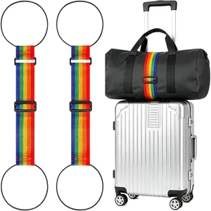 Adjustable Luggage Straps, 2 Pack Rainbow Elastic Bungee Connector, Heavy Duty Travel Belt to Connect Two Suitcases, Secure Add-a-Bag Strap for Carry On, Cruise & Travel Essentials Adjustable Luggage Straps, 2 Pack Rainbow Elastic Bungee Connector, Heavy Duty Travel Belt to Connect Two Suitcases, Secure Add-a-Bag Strap for Carry On, Cruise & Travel Essentials