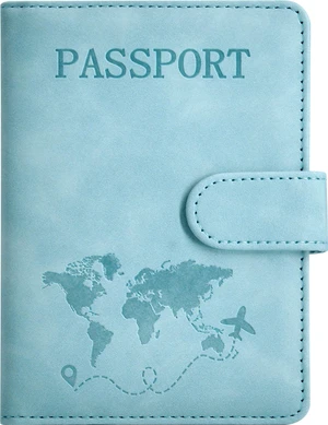 RFID Blocking Passport Cover & Compact Travel Wallet, Light Blue RFID Blocking Passport Cover & Compact Travel Wallet, Light Blue