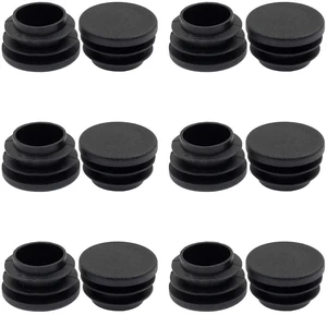 12PCS 25mm (1 Inch) Round Black Plastic Plug End Cap 12PCS 25mm (1 Inch) Round Black Plastic Plug End Cap