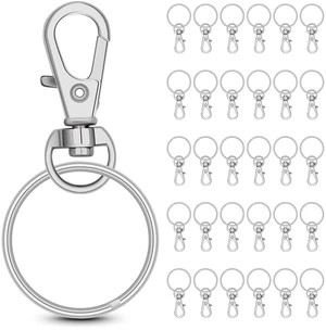 65 Sets Metal Swivel Clasp Hook with Key Rings,Mini Lobster Claw Clasps with Keychain for DIY Crafts,DIY Jewelry Making,Key Chain Making Kit,Silver 65 Sets Metal Swivel Clasp Hook with Key Rings,Mini Lobster Claw Clasps with Keychain for DIY Crafts,DIY Jewelry Making,Key Chain Making Kit,Silver