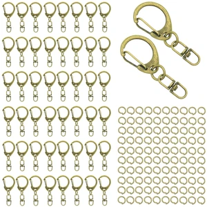 50 Sets Lobster Claw Clasps Keychain Clip D-snap Hook Clips with Swivel Snap and Open Jump Rings Bronze for DIY Making Trinket Crafts Diameter 0.7inch (18mm) 50 Sets Lobster Claw Clasps Keychain Clip D-snap Hook Clips with Swivel Snap and Open Jump Rings Bronze for DIY Making Trinket Crafts Diameter 0.7inch (18mm)