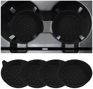 4 PCS Car Cup Holder Coaster, Non-Slip Silicone Auto Mug Mat Shockproof Insert Cup Coaster, Sift-Proof Spill Holder Water Bottle Pad Interior Car Accessories for Women Men (Black) 4 PCS Car Cup Holder Coaster, Non-Slip Silicone Auto Mug Mat Shockproof Insert Cup Coaster, Sift-Proof Spill Holder Water Bottle Pad Interior Car Accessories for Women Men (Black)