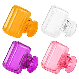 4 Pack Travel Toothbrush Head Covers Toothbrush Protector Cap Brush Pod Case Protective Portable Plastic Clip for Household Travel, Bathroom, Business, Camping, School (Clear, Orange, Purple, Pink) 4 Pack Travel Toothbrush Head Covers Toothbrush Protector Cap Brush Pod Case Protective Portable Plastic Clip for Household Travel, Bathroom, Business, Camping, School (Clear, Orange, Purple, Pink)