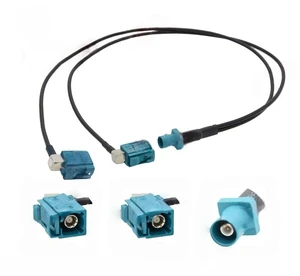Fakra Z Male to Z Female/SMA/SMA 90 Right Angle Y Type Splitter Cable RG174 Pigtail Car GPS Extension Radio Connect Wire Fakra Z Male to Z Female/SMA/SMA 90 Right Angle Y Type Splitter Cable RG174 Pigtail Car GPS Extension Radio Connect Wire