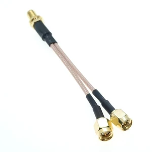 SMA Male to 2X SMA Male Female Jack Plug Crimp Connector Y type Splitter Combiner jumper RF Coax Coaxial cable pigtail RG316 SMA Male to 2X SMA Male Female Jack Plug Crimp Connector Y type Splitter Combiner jumper RF Coax Coaxial cable pigtail RG316