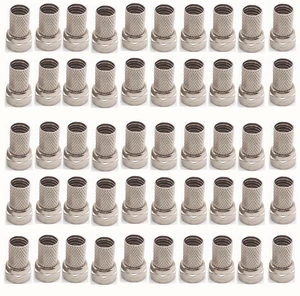 20/50/100PCS, Copper Twist On RG6 F Type Cable Connector Plugs High Quality Connector for TV Satellite Antenna Coax Cable F 20/50/100PCS, Copper Twist On RG6 F Type Cable Connector Plugs High Quality Connector for TV Satellite Antenna Coax Cable F
