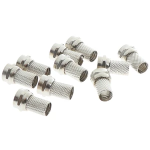 10 Pcs 75-5 F Connector Screw On Type For RG6 Satellite TV Antenna Coax Cable Twist-on 10 Pcs 75-5 F Connector Screw On Type For RG6 Satellite TV Antenna Coax Cable Twist-on