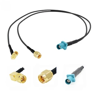 1*Fakra Z Male Plug to 1Fakra Z Female &1SMA Male Connector 50 Ohm Splitter Y Shape RG174 RF Coaxial Cable for GPS Navigation 1*Fakra Z Male Plug to 1Fakra Z Female &1SMA Male Connector 50 Ohm Splitter Y Shape RG174 RF Coaxial Cable for GPS Navigation