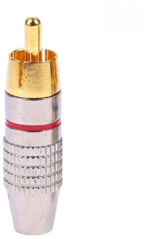 Gold-Plated Solderless RCA Plug - Locking Audio Video Connector for Speaker, Receiver & AV Systems Gold-Plated Solderless RCA Plug - Locking Audio Video Connector for Speaker, Receiver & AV Systems