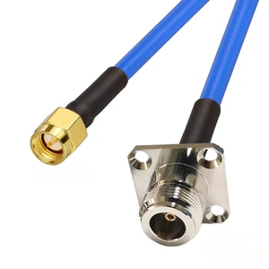 L16 N to SMA Male/Female Connector SMA to N Right Angle Crimp High Frequency 50 Ohm Blue RG402 Coax Cable for RF Applications L16 N to SMA Male/Female Connector SMA to N Right Angle Crimp High Frequency 50 Ohm Blue RG402 Coax Cable for RF Applications