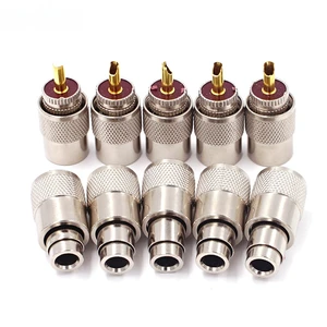 10pcs/lot Screwed Coupling Connector PL259 UHF Male Plug With Reducer for RG58 RG8X Coaxial Cable +Tube UHF RG8X Connectors 10pcs/lot Screwed Coupling Connector PL259 UHF Male Plug With Reducer for RG58 RG8X Coaxial Cable +Tube UHF RG8X Connectors
