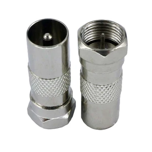 2PCS F Type to TV IEC 90 Degree TV Aerial Antenna Plug Connector Right Angle Adapter Plug To Socket Coax Cable F-TV Combination 2PCS F Type to TV IEC 90 Degree TV Aerial Antenna Plug Connector Right Angle Adapter Plug To Socket Coax Cable F-TV Combination