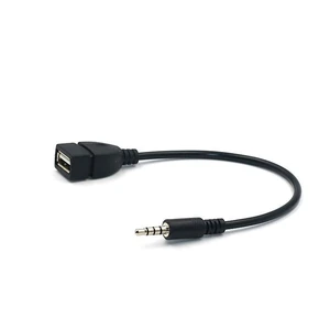 Car MP3 Player Converter 3.5 mm Male AUX Audio Jack Plug To USB 2.0 Female Converter Cable Cord Adapte Car MP3 Player Converter 3.5 mm Male AUX Audio Jack Plug To USB 2.0 Female Converter Cable Cord Adapte