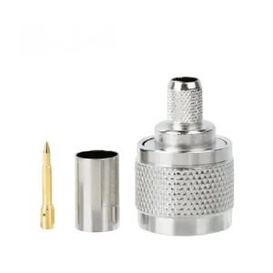 Nut Crimp L16 N RG59 LMR240 CNT240 Cable Plug RF Coaxial Straight Brass Nickel Connector Nut Crimp L16 N RG59 LMR240 CNT240 Cable Plug RF Coaxial Straight Brass Nickel Connector