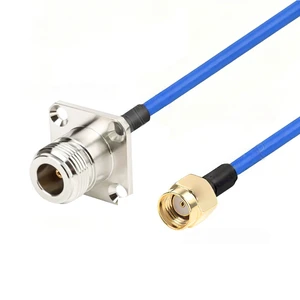 N Type Female Jack 4 Hole Flange Panel to SMA Male Straight RG402 Semi-Flexible 0.141" Adapter Cable 15cm/30cm/50cm/80cm/1M N Type Female Jack 4 Hole Flange Panel to SMA Male Straight RG402 Semi-Flexible 0.141" Adapter Cable 15cm/30cm/50cm/80cm/1M