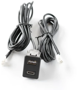 Car Dash Mount USB+TYPE-C Port Panel Interface Extension 145cm Cable Adapter Car Dashboard Vehicle Navigation USB Socket Car Dash Mount USB+TYPE-C Port Panel Interface Extension 145cm Cable Adapter Car Dashboard Vehicle Navigation USB Socket