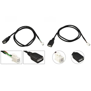 2Pcs Car USB Cable Adapter Extension Cable Adapter 4Pin 6Pin For Car Radio Stereo Auto Accessories Black 2Pcs Car USB Cable Adapter Extension Cable Adapter 4Pin 6Pin For Car Radio Stereo Auto Accessories Black