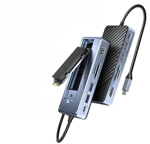 USB C HUB with SSD Enclosure Laptop Docking Station 4K60Hz Video Output 100W PD RJ45 SDTF 10Gbps M.2 NVME SATA SSD 8TB USB C HUB with SSD Enclosure Laptop Docking Station 4K60Hz Video Output 100W PD RJ45 SDTF 10Gbps M.2 NVME SATA SSD 8TB