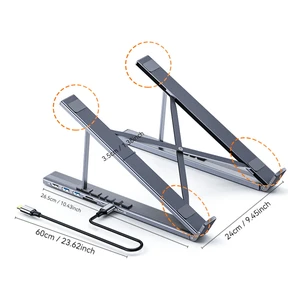 8-in-1 Bracket HUB Laptop USB3.0 Docking Station Aluminum Alloy Foldable and Liftable Holder PD TYPE-C to Video Output Adapter 8-in-1 Bracket HUB Laptop USB3.0 Docking Station Aluminum Alloy Foldable and Liftable Holder PD TYPE-C to Video Output Adapter