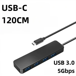 USB Hub High Speed 4 Port 5Gbps Powered 120 cm USB 3.0 Hub USB C with Power Supply Type C USB Splitter Adapter for Type-C Laptop PC USB Hub High Speed 4 Port 5Gbps Powered 120 cm USB 3.0 Hub USB C with Power Supply Type C USB Splitter Adapter for Type-C Laptop PC