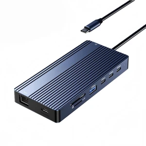USB C Docking Station Dual Video Output DP Alt Mode 4K 60Hz LAN Triple Display Video Output 10Gbps 100W PD Audio Card Reader for Laptop USB C Docking Station Dual Video Output DP Alt Mode 4K 60Hz LAN Triple Display Video Output 10Gbps 100W PD Audio Card Reader for Laptop
