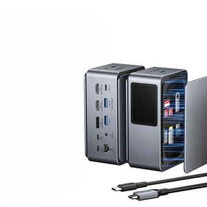 Smart Screen 13 in 1 8K@30Hz USB C MST Docking Station Hub Triple Monito USB 3.2 10Gbps for Type-C Laptop Windows Laptop Smart Screen 13 in 1 8K@30Hz USB C MST Docking Station Hub Triple Monito USB 3.2 10Gbps for Type-C Laptop Windows Laptop