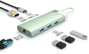 USB C HUB Type C to Video Output PD 100W Adapter For Type-C Laptop Type-C Phone Type-C Laptop Accessories Docking Station USB C HUB Type C to Video Output PD 100W Adapter For Type-C Laptop Type-C Phone Type-C Laptop Accessories Docking Station