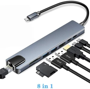 USB 3.0 Type C HUB USB C Docking Station to Video Output 4K 30HZ Type C to RJ45 100Mbps Ethernet Adapter VGA Extender Headphone PD 100W USB 3.0 Type C HUB USB C Docking Station to Video Output 4K 30HZ Type C to RJ45 100Mbps Ethernet Adapter VGA Extender Headphone PD 100W