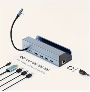 6-in-1 Gaming Handheld Docking Station 4K Video Output 2.0 Gigabit Ethernet LAN 3x USB 3.0 PD 60W Charging Hub Dock Base Stand for Gaming Handheld 6-in-1 Gaming Handheld Docking Station 4K Video Output 2.0 Gigabit Ethernet LAN 3x USB 3.0 PD 60W Charging Hub Dock Base Stand for Gaming Handheld