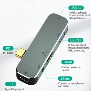 USB C Type-C Docking Station HUB3.55mm Jack Multi-function Converter PD100W USB3.0/USB2.0/USB3.1 Video Output USB Extender USB C Type-C Docking Station HUB3.55mm Jack Multi-function Converter PD100W USB3.0/USB2.0/USB3.1 Video Output USB Extender