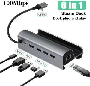 Docking Station For Gaming Handheld 4k HD 6 in 1 HUB USB Type C to Video Output 4K 60Hz RJ45 USB 3.0 Gaming Handheld Charging Docking Station For Gaming Handheld 4k HD 6 in 1 HUB USB Type C to Video Output 4K 60Hz RJ45 USB 3.0 Gaming Handheld Charging