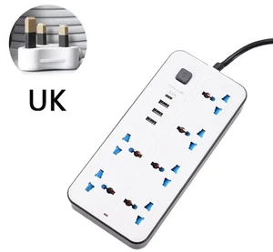 Power Multi Tap Universal Plug EU US UK Outlet Power Strip 1.8m Extension Cord Type C USB Port Charge AC Electrical Socket Power Multi Tap Universal Plug EU US UK Outlet Power Strip 1.8m Extension Cord Type C USB Port Charge AC Electrical Socket