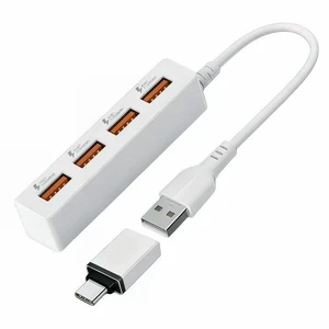 USB 4-Port Hub Desktop Charging USB Hub USB-C to USB Adapter USB 2.0 Splitter Converter for PC Computer USB Flash Drive Mouse USB 4-Port Hub Desktop Charging USB Hub USB-C to USB Adapter USB 2.0 Splitter Converter for PC Computer USB Flash Drive Mouse