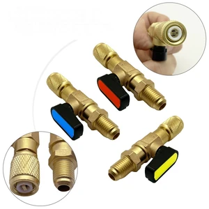 Generic for Air Conditioning Refrigerant Ball Valve Adapter 1/4" Male To 1/4" Female SAE Straight Ball Valve for HVAC AC Automotive tools Generic for Air Conditioning Refrigerant Ball Valve Adapter 1/4" Male To 1/4" Female SAE Straight Ball Valve for HVAC AC Automotive tools