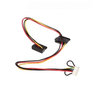 For 6 Pin To 2-Port HDD SATA Power Socket Cable Conector For Computer Mainboard N50-610 Disco Duro ATX PSU