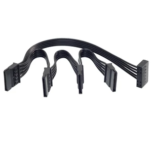 For 1 to 4 ways 15Pin Sata Power Supply Male to Female Extension Cable Splitter For HDD SSD bay PC Server SATA Port Multiplier For 1 to 4 ways 15Pin Sata Power Supply Male to Female Extension Cable Splitter For HDD SSD bay PC Server SATA Port Multiplier
