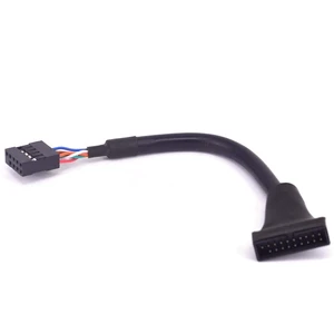 For 15cm Computer Motherboard 9 pin USB 2.0 Female port to 19 pin USB 3.0 male header converter cable adapter