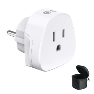 Type F Plug Adapter, US to EU Type E/F Adapter | For Germany, Austria, Slovakia, Bulgaria, France, Russia, CE & RoHS Certified Type F Plug Adapter, US to EU Type E/F Adapter | For Germany, Austria, Slovakia, Bulgaria, France, Russia, CE & RoHS Certified