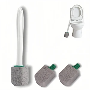 Pumice Stone Toilet Bowl Cleaner with Long Handle, 9.65 Inch, Includes 1 Handle and 3 Pumice Stones, Hard Water Stain Remover for Toilet, Bathtub, Tile, Grill Pumice Stone Toilet Bowl Cleaner with Long Handle, 9.65 Inch, Includes 1 Handle and 3 Pumice Stones, Hard Water Stain Remover for Toilet, Bathtub, Tile, Grill