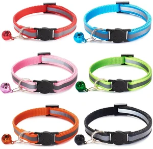 6 Pack Reflective Cat Collar with Bell, Breakaway and Safe Collars for Cats, Nylon, Pet Collar Mixed Colors Adjustable19-32cm 6 Pack Reflective Cat Collar with Bell, Breakaway and Safe Collars for Cats, Nylon, Pet Collar Mixed Colors Adjustable19-32cm