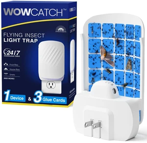 Flying Insect Trap for Indoors, Plug-in Bug Catcher for Gnats, Fruit Flies | 1 Device & 3 Refill Cartridges, Chemical-free Blue UV Light Bug Control, Gnat Traps for Indoor, Safe for Children & Pets Flying Insect Trap for Indoors, Plug-in Bug Catcher for Gnats, Fruit Flies | 1 Device & 3 Refill Cartridges, Chemical-free Blue UV Light Bug Control, Gnat Traps for Indoor, Safe for Children & Pets