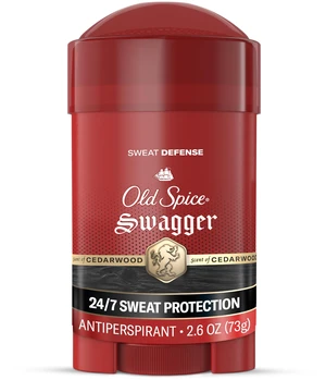 Antiperspirant Deodorant for Men, Swagger Scent, 2.6 oz | Cedarwood & Lime Notes | 24/7 Sweat & Odor Protection | 24/7 Lasting Freshness | Soft Solid Sweat Defense | Red Collection