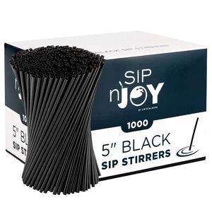 Coffee Stirrers Sticks, Disposable Plastic Drink Stirrer Sticks, 1000 Stirrers, Use It As A Coffee Straws Or A Cocktail Mixers (Black, 5-Inch (Pack of 1) Coffee Stirrers Sticks, Disposable Plastic Drink Stirrer Sticks, 1000 Stirrers, Use It As A Coffee Straws Or A Cocktail Mixers (Black, 5-Inch (Pack of 1)