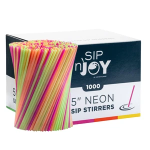 Neon Coffee Stirrers, 1000 Disposable Plastic Drink Stirrer Sticks - 5-Inch (Pack of 1) - Use As Coffee Straws Or Cocktail Mixers Neon Coffee Stirrers, 1000 Disposable Plastic Drink Stirrer Sticks - 5-Inch (Pack of 1) - Use As Coffee Straws Or Cocktail Mixers