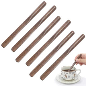 Black Walnut Wood Coffee Stirrers, 6Pcs 6 Inch Reusable Stir Sticks for Coffee, Tea, Milk, Espresso, Peanut Butter Spreader, Multifunctional Wooden Stirrers with Smooth Finish (Brown, 6pcs) Black Walnut Wood Coffee Stirrers, 6Pcs 6 Inch Reusable Stir Sticks for Coffee, Tea, Milk, Espresso, Peanut Butter Spreader, Multifunctional Wooden Stirrers with Smooth Finish (Brown, 6pcs)