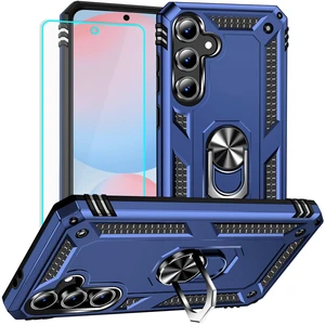 for Samsung Galaxy S24 FE Case: with Screen Protector - Military Grade Protective Cases with Finger Ring Holder Kickstand for Samsung S24 FE(Blue) for Samsung Galaxy S24 FE Case: with Screen Protector - Military Grade Protective Cases with Finger Ring Holder Kickstand for Samsung S24 FE(Blue)