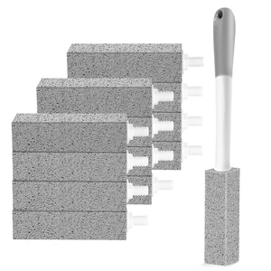 12 Pack Toilet Pumice Stone with Long Handle,Pumice Stone Toilet Bowl Cleaner,1 Cleaning Handle, 12 No Touch Replaceable Piedra Pomez for Cleaning Toilets, Bathtubs, Grills, Swimming Pool, Sinks 12 Pack Toilet Pumice Stone with Long Handle,Pumice Stone Toilet Bowl Cleaner,1 Cleaning Handle, 12 No Touch Replaceable Piedra Pomez for Cleaning Toilets, Bathtubs, Grills, Swimming Pool, Sinks