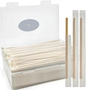 200Pcs Bamboo Coffee Stirrers Individually Wrapped, 5.5"Coffee Stir Sticks | Disposable Individually Wrapped Coffee Stirrers with Smooth Ends, Ideal for Coffee, Tea and Hot 200Pcs Bamboo Coffee Stirrers Individually Wrapped, 5.5"Coffee Stir Sticks | Disposable Individually Wrapped Coffee Stirrers with Smooth Ends, Ideal for Coffee, Tea and Hot
